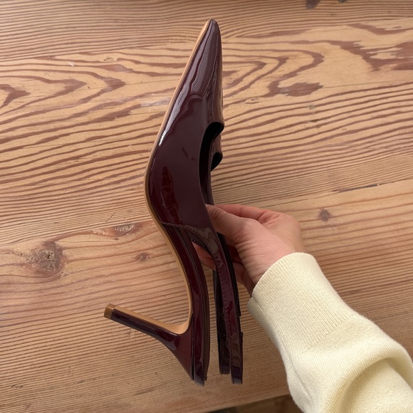 Mango patent burgundy pointed toe heels - Picture 5 of 5